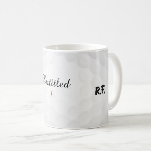 Funny Personalized Entitled 1 Initial Golf Name Kaffeetasse (VorderseiteRechts)