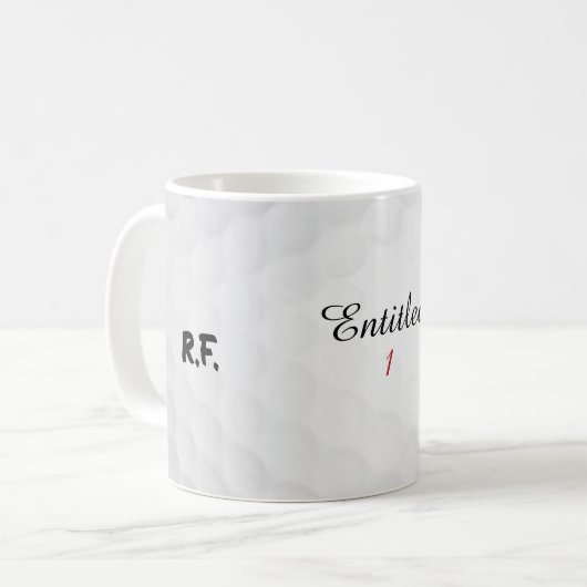 Funny Personalized Entitled 1 Initial Golf Name Kaffeetasse (Vorderseite Links)