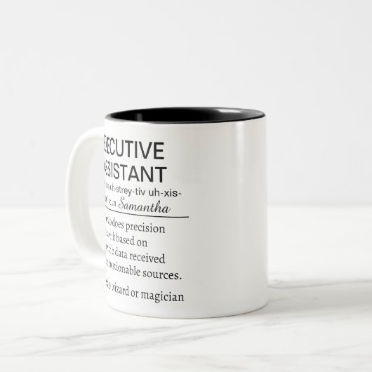 Funny Personalized Executive Assistant Definition  Zweifarbige Tasse (Vorderseite Links)