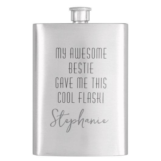 Funny Personalized from Bestie Cool Modern Flachmann (Vorderseite)