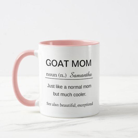 Funny Personalized Goat Mom Definition Tasse (Links)