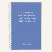 Funny Personalized I Survived Office Meeting Notizblock (Vorderseite)