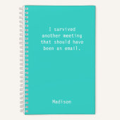 Funny Personalized I Survived Office Meeting Notizblock (Vorderseite)
