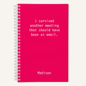 Funny Personalized I Survived Office Meeting Notizblock (Vorderseite)