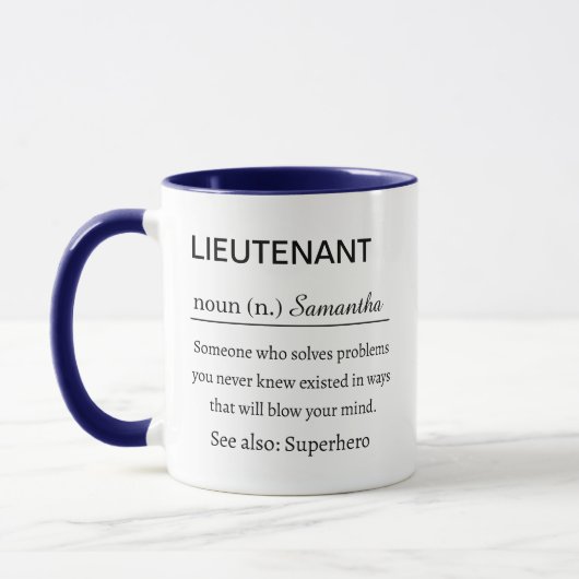 Funny Personalized Lieutenant Definition Tasse (Links)