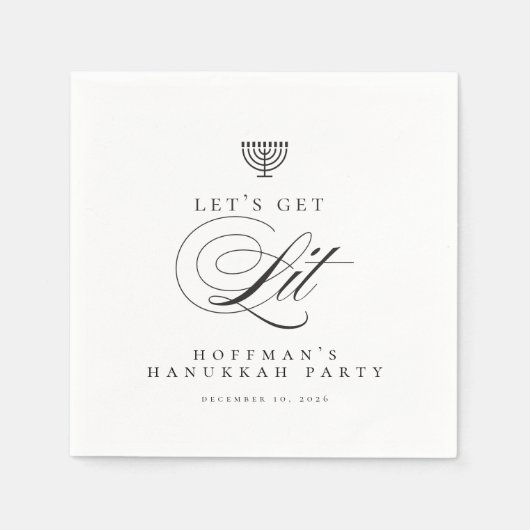 Funny Personalized Lit Hanukkah Party Cocktail Serviette (Vorderseite)