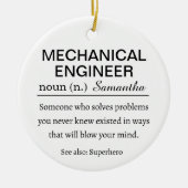 Funny Personalized Mechanical Engineer Definition Keramik Ornament (Vorne)