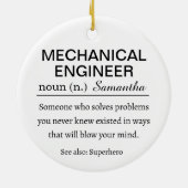 Funny Personalized Mechanical Engineer Definition Keramik Ornament (Hinten)