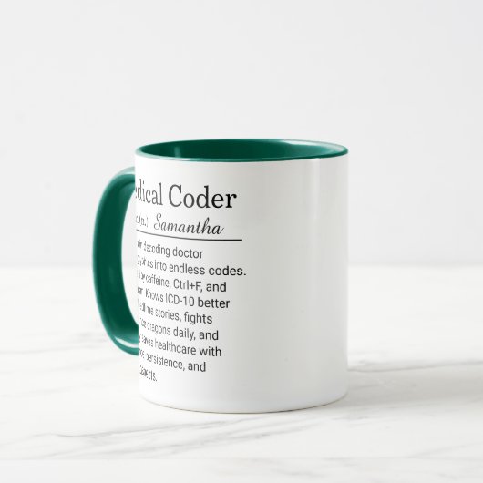 Funny Personalized Medical Coder Definition  Tasse (Vorderseite Links)