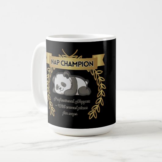 Funny Personalized Nap Champion (Customizable) Mug Kaffeetasse (Vorderseite Links)