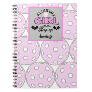 Funny Personalized Pickleball "Play Like A Girl" Notizblock