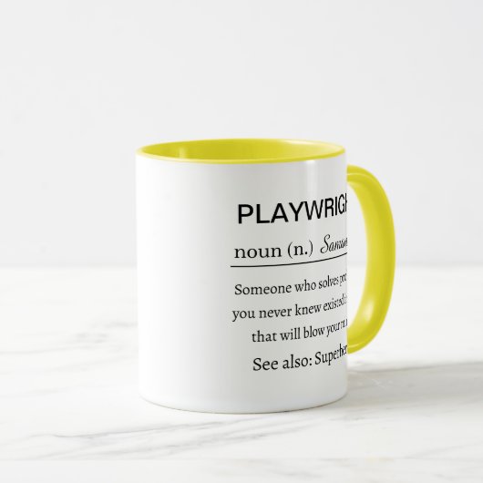 Funny Personalized Playwright Definition Tasse (VorderseiteRechts)