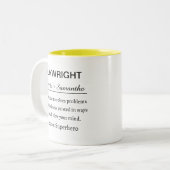 Funny Personalized Playwright Definition Zweifarbige Tasse (Vorderseite Links)
