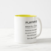 Funny Personalized Playwright Definition Zweifarbige Tasse (VorderseiteRechts)