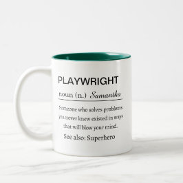 Funny Personalized Playwright Definition Zweifarbige Tasse