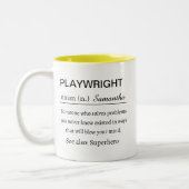 Funny Personalized Playwright Definition Zweifarbige Tasse (Links)