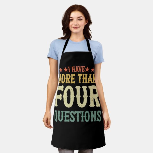 Funny Pessver Seder Ich habe mehr als vier Fragen Schürze (Getragen)