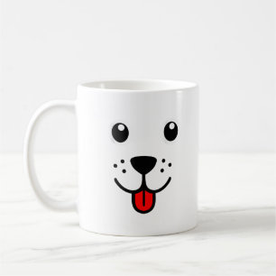 Funny Pet Animal Hund Welpe Happy Emoticon Gesicht Kaffeetasse