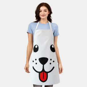 Funny Pet Animal Hund Welpe Happy Emoticon Gesicht Schürze
