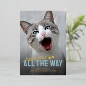 Funny Pet Cat Christmas Folien Feiertagskarte (Stehend vorne)