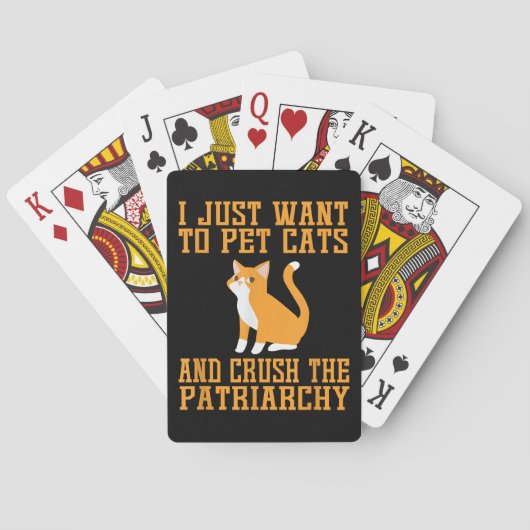 Funny Pet Cats und Crush The Patriarchy T - Shirt Spielkarten (Rückseite)