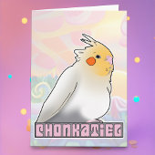 Funny Pet Cockatiel Chonky Birb Birthday Cake Meme Karte