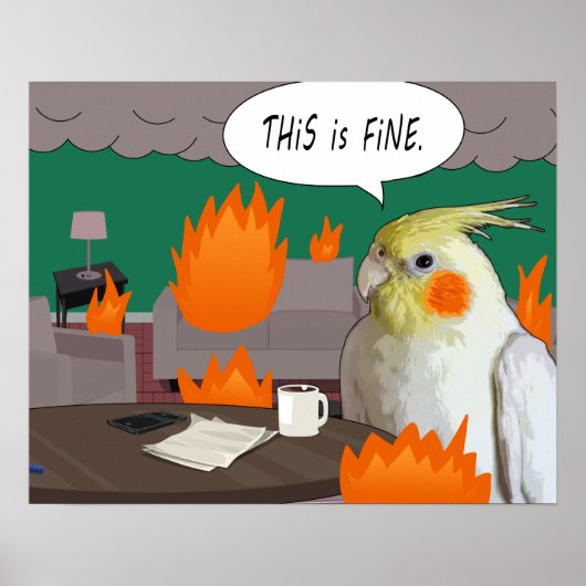 Funny Pet Cockatiel Quarantäne Dies ist eine schön Poster (Vorne)