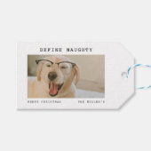 Funny Pet 'Definieren Naughty' Foto Weihnachten Geschenkanhänger (Vorderseite (Horizontal))