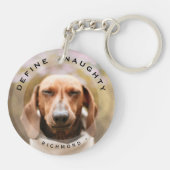 Funny Pet Definition Naughty Foto Schlüsselanhänger (Rückseite)