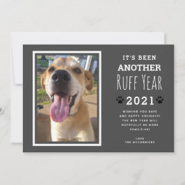 Funny Pet Foto Gray Hunde Knochen Ruff Jahr 2021 Feiertagskarte