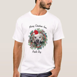 Funny Pet Foto mit Weihnachtsmannmütze Weihnachten T-Shirt