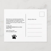 Funny pet Foto pflegt neue Adresse Zuhause bewegen Ankündigungspostkarte (Rückseite)