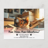 Funny pet Foto pflegt neue Adresse Zuhause bewegen Ankündigungspostkarte (Vorderseite)