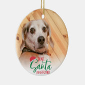 Funny Pet Foto Santa I war Gerahmt Keramik Ornament (Rechts)