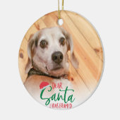Funny Pet Foto Santa I war Gerahmt Keramik Ornament (Links)