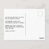 Funny Pet Foto Weihnachtsfeiertag Postkarte (Rückseite)