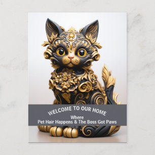 Funny pet-friendly Zuhause Alert Postkarte