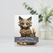 Funny pet-friendly Zuhause Alert Postkarte (Stehend Vorderseite)