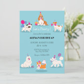 Funny Pet Geburtstagsparty Einladung (Stehend Vorderseite)