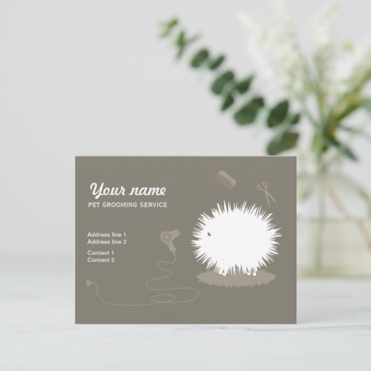 Funny pet grooming Werbeaktion Postcard Postkarte (Stehend Vorderseite)