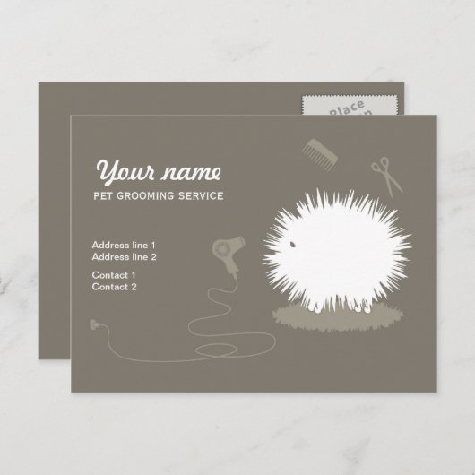 Funny pet grooming Werbeaktion Postcard Postkarte (Vorne/Hinten)