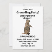 Funny Pet Groundhog Einladung (Vorderseite)