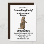 Funny Pet Groundhog Einladung (Vorne/Hinten)