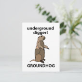 Funny Pet Groundhog Postkarte (Stehend Vorderseite)