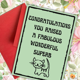 Funny Pet Happy Fur Mütter Tag Katze grün Karte