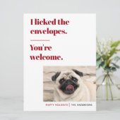 Funny Pet Holiday Card Feiertagskarte (Stehend Vorderseite)