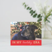 Funny Pet Holiday Postcard - In My Howliday Era Postkarte (Stehend Vorderseite)