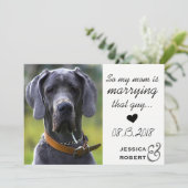 Funny Pet Hund Save the Date Karte (Stehend Vorderseite)
