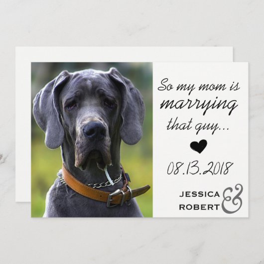 Funny Pet Hund Save the Date Karte (Vorne/Hinten)