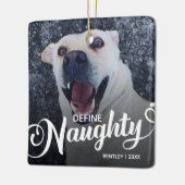 Funny Pet Hund Weihnachts-Foto Keramikornament (Links)